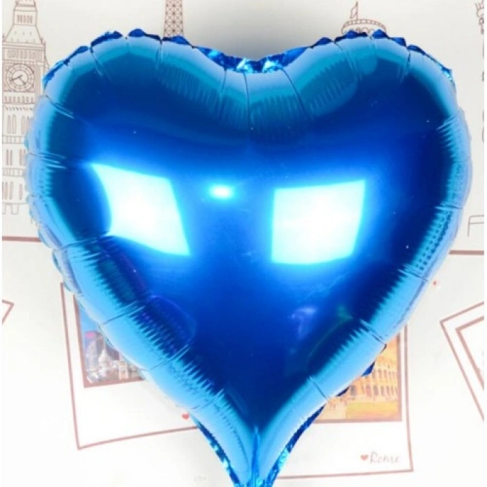 HERŞEYTREND Kalp Uçan Folyo Balon Mavi 80 cm 32 inç
