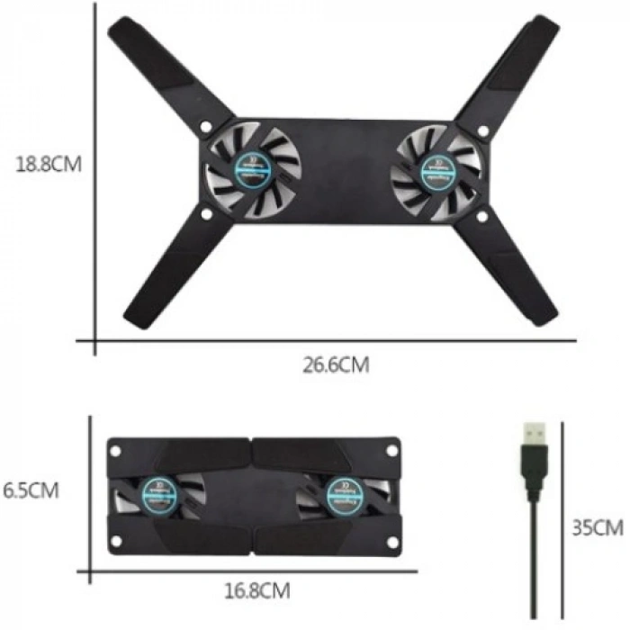 HERŞEYTREND Katlanabilir Laptop Soğutucu 2 fanlı