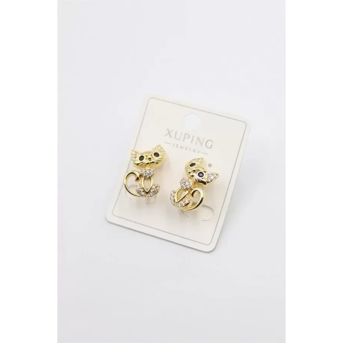 HERŞEYTREND Kedi Küpe - Altın