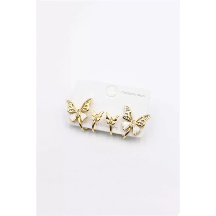 HERŞEYTREND Kelebek Küpe - Altın