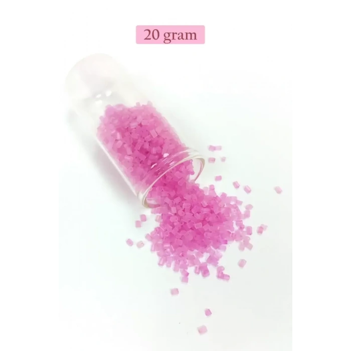 HERŞEYTREND Kesme Cam Boncuk 2mm - 20 Gram - Şeffaf Mat Pembe -BNC329