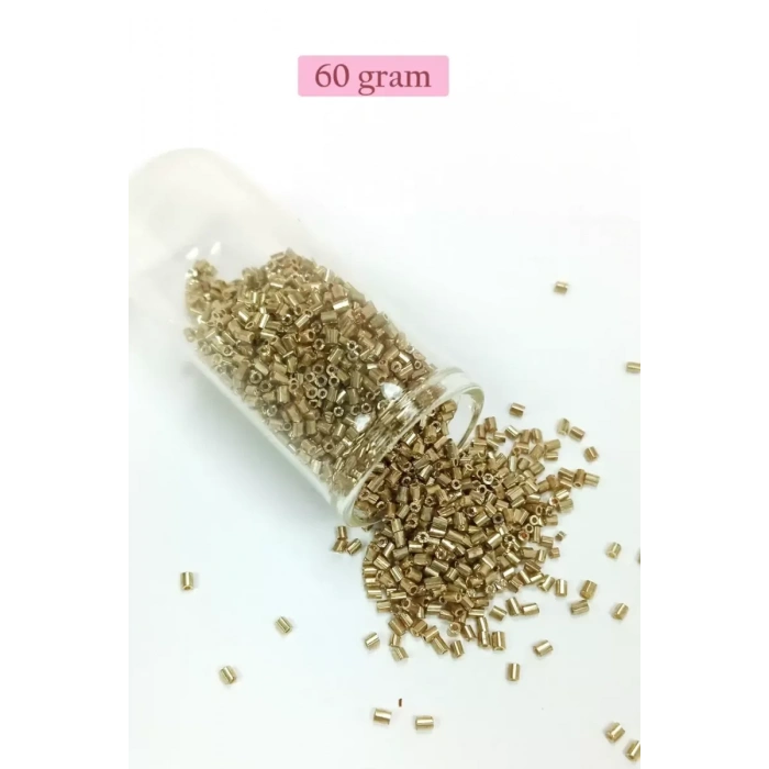 HERŞEYTREND Kesme Cam Boncuk 2mm - 60 Gram - Gold - BNC356