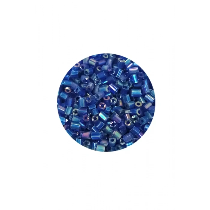 HERŞEYTREND Kesme Cam Boncuk 2mm - 60 Gram - Koyu Mavi - BNC392