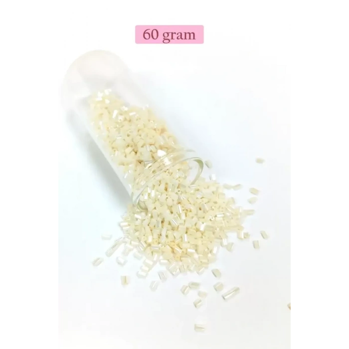 HERŞEYTREND Kesme Cam Boncuk 2mm - 60 Gram - Krem - BNC384
