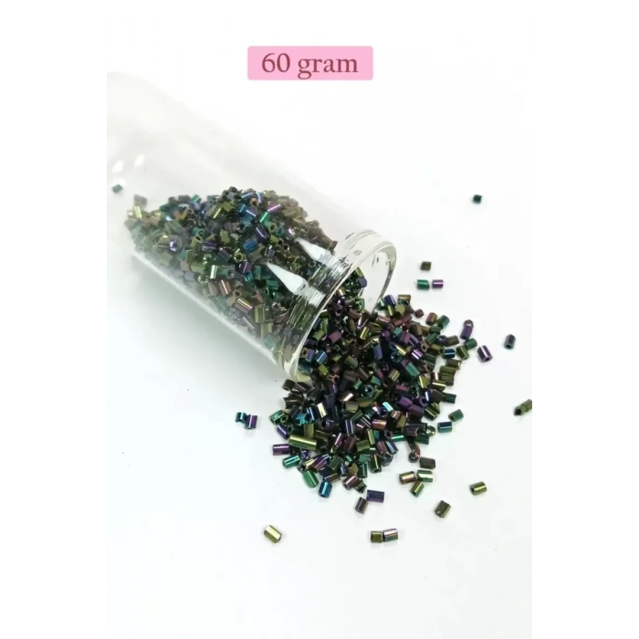HERŞEYTREND Kesme Cam Boncuk 2mm - 60 Gram - Parlak Alacalı - BNC352