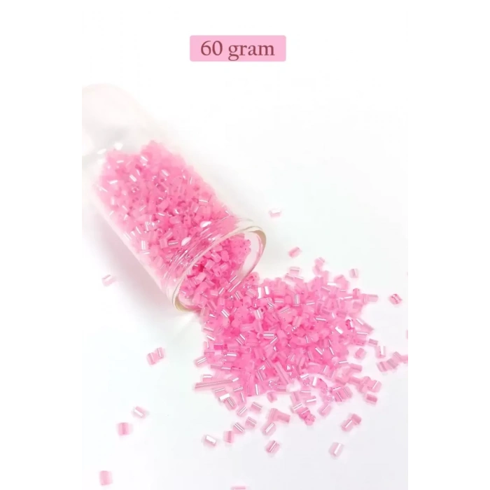 HERŞEYTREND Kesme Cam Boncuk 2mm - 60 Gram - Pembe - BNC371