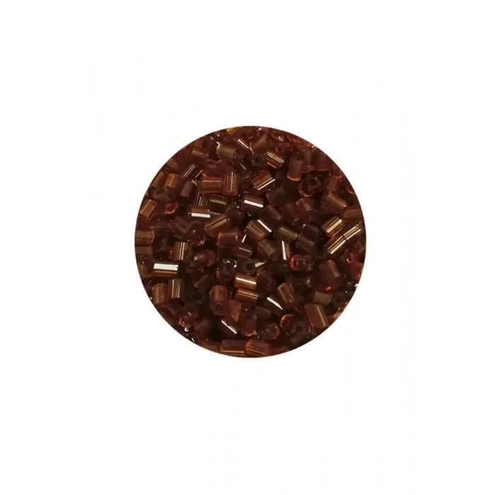 HERŞEYTREND Kesme Cam Boncuk 2mm - 60 Gram - Şeffaf Açık Kahve - BNC391