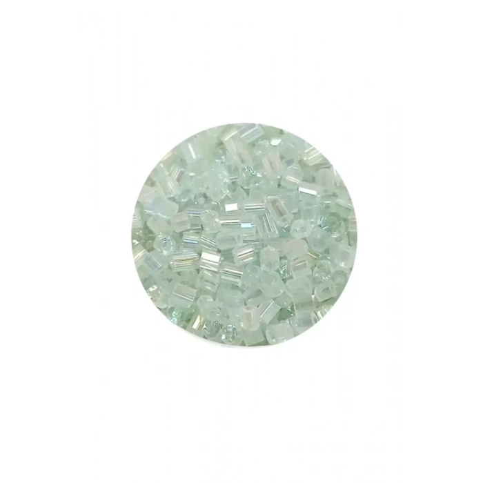 HERŞEYTREND Kesme Cam Boncuk 2mm - 60 Gram - Şeffaf Beyaz - BNC368
