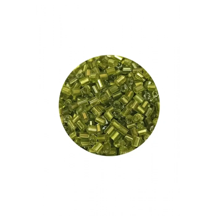 HERŞEYTREND Kesme Cam Boncuk 2mm - 60 Gram - Şeffaf Çimen Yeşili - BNC393
