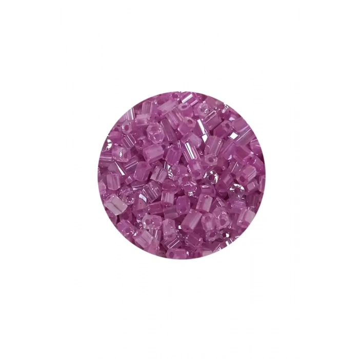 HERŞEYTREND Kesme Cam Boncuk 2mm - 60 Gram - Şeffaf Eflatun - BNC359