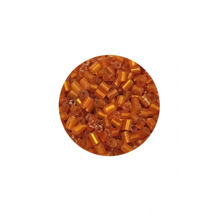 HERŞEYTREND Kesme Cam Boncuk 2mm - 60 Gram - Şeffaf Koyu Turuncu - BNC375