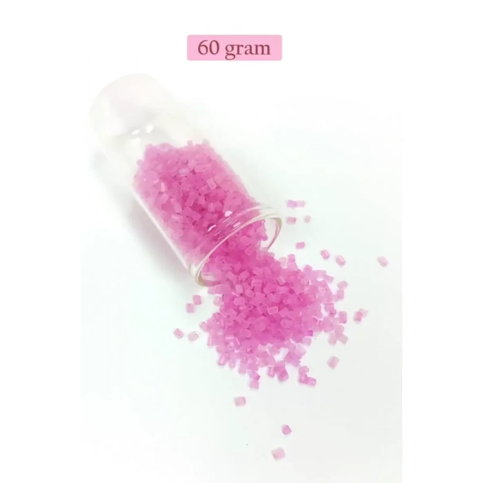 HERŞEYTREND Kesme Cam Boncuk 2mm - 60 Gram - Şeffaf Mat Pembe - BNC377