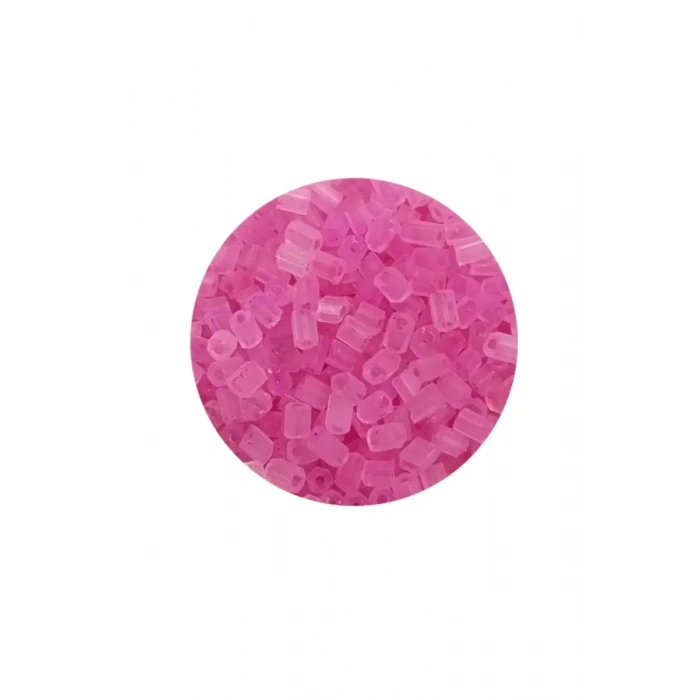HERŞEYTREND Kesme Cam Boncuk 2mm - 60 Gram - Şeffaf Mat Pembe - BNC377