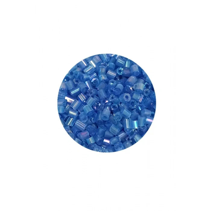 HERŞEYTREND Kesme Cam Boncuk 2mm - 60 Gram - Şeffaf Mavi - BNC374