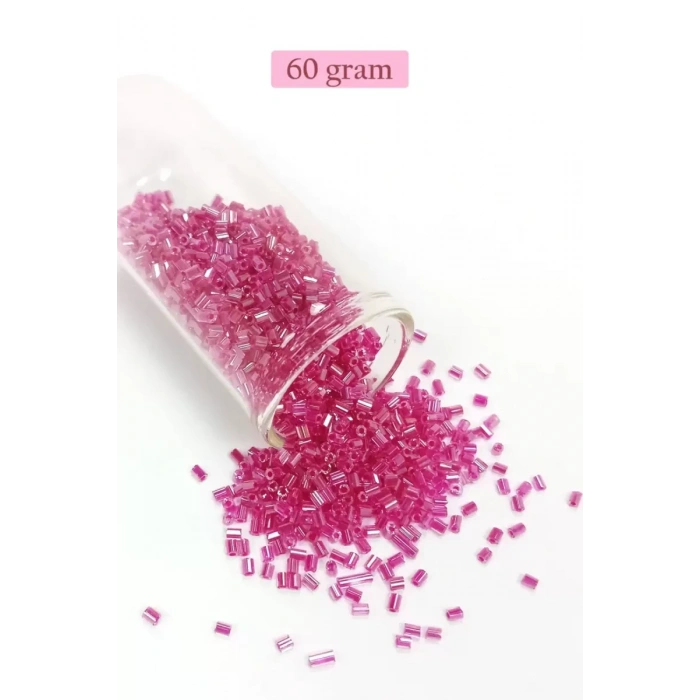HERŞEYTREND Kesme Cam Boncuk 2mm - 60 Gram - Şeffaf Pembe - BNC382
