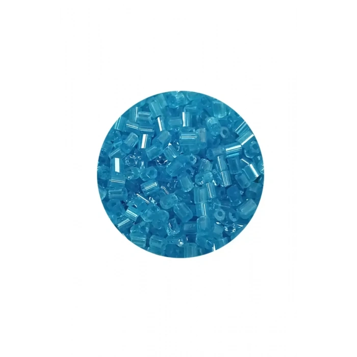 HERŞEYTREND Kesme Cam Boncuk 2mm - 60 Gram - Şeffaf Turguaz - BNC397