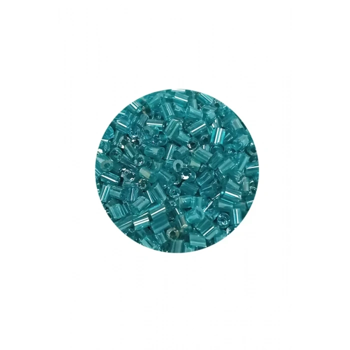 HERŞEYTREND Kesme Cam Boncuk 2mm - 60 Gram - Şeffaf Turkuaz - BNC364