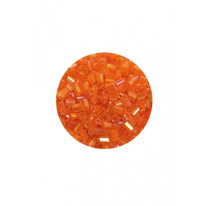 HERŞEYTREND Kesme Cam Boncuk 2mm - 60 Gram - Şeffaf Turuncu - BNC362