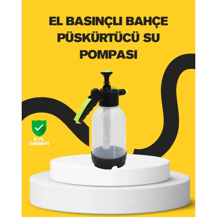 HERŞEYTREND Köpük Püskürtücü 2 Litre Dayanıklı Manuel Basınçlı Yıkama Şişesi