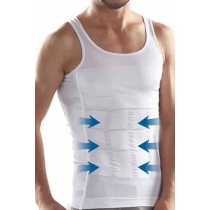 HERŞEYTREND Korseli Erkek Atlet - 500 Beyaz mudanis