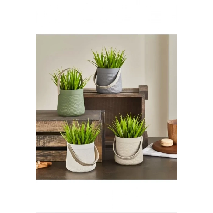 HERŞEYTREND Kulplu Sepette Saz Model Çiçek Royaleks-5764