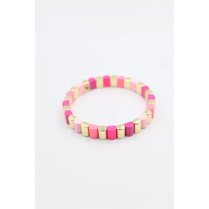 HERŞEYTREND Lastikli Porselen Bilezik - Pembe