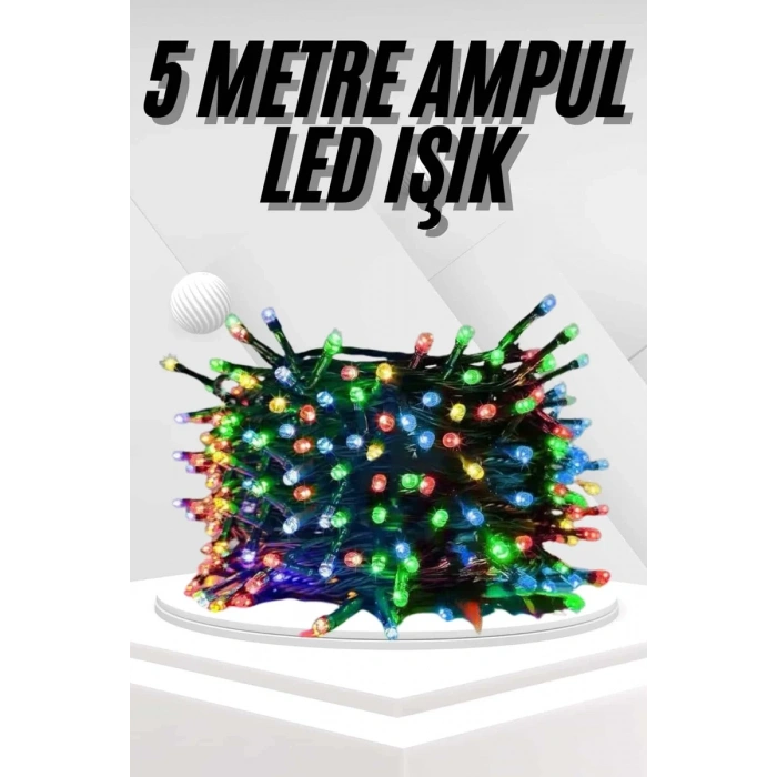 HERŞEYTREND Ledli Fişli Led Dekor Lambası 5M RGB Yılbaşı Ağacı Işığı