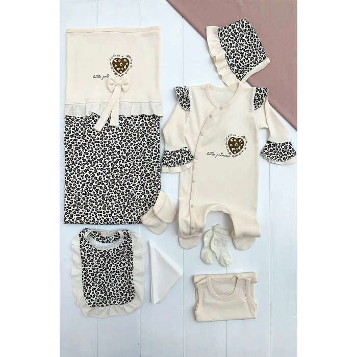HERŞEYTREND Leopar Desenli 8li Set Yeni Doğan