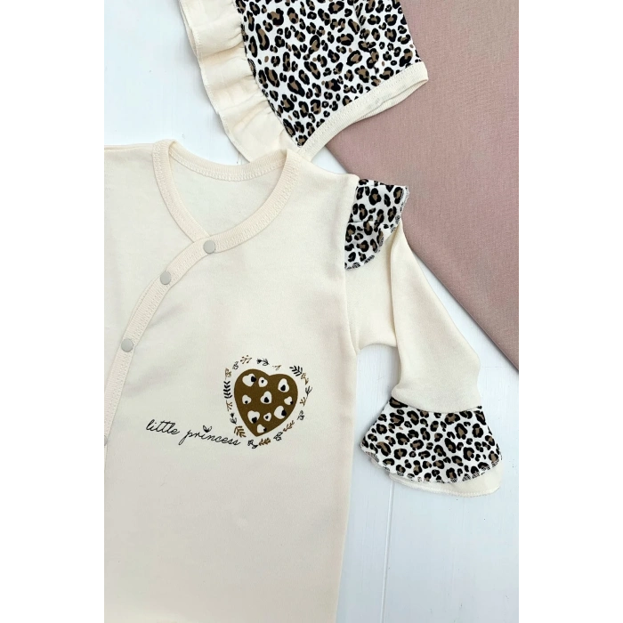 HERŞEYTREND Leopar Desenli 8li Set Yeni Doğan