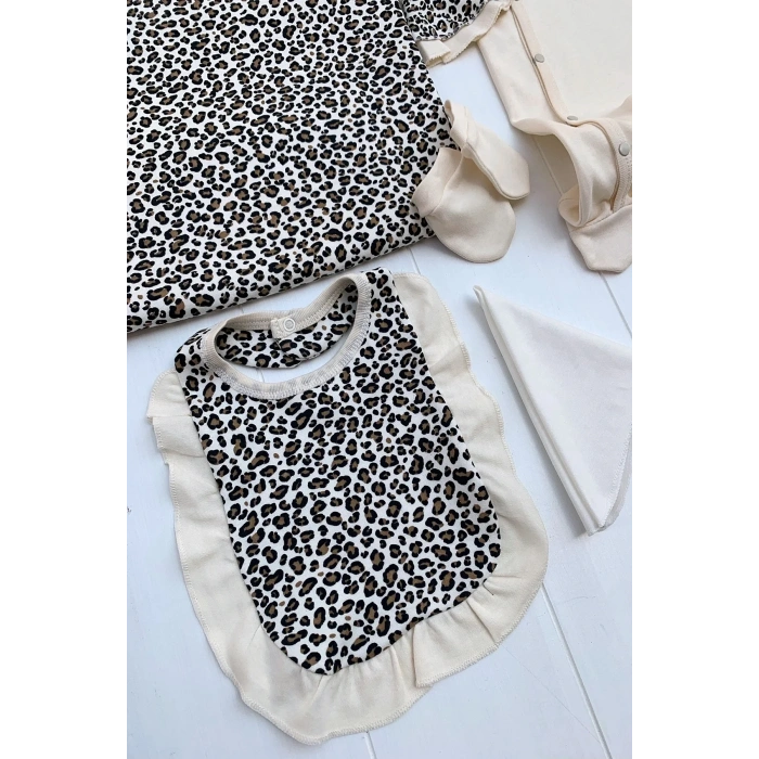 HERŞEYTREND Leopar Desenli 8li Set Yeni Doğan