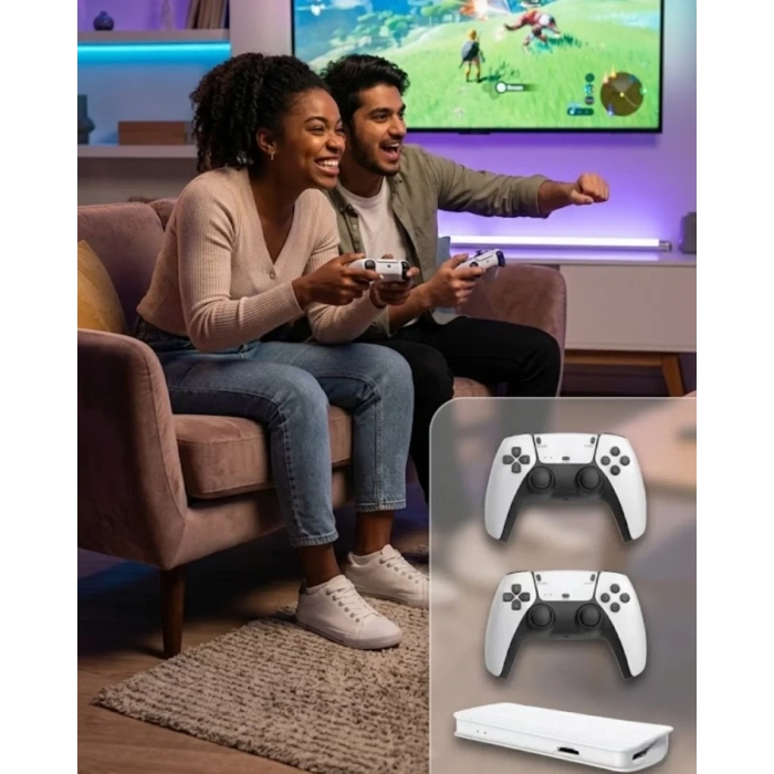 HERŞEYTREND M15 Retro Konsol – 20.000 Oyunlu, Çift Gamepadli, 4K HDMI