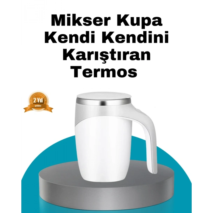 HERŞEYTREND Manyetik Otomatik Karıştırma Bardağı – Şarjlı, Paslanmaz ve Pratik