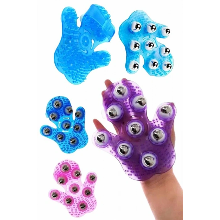 HERŞEYTREND Masaj Aleti El Şeklinde Omuz Bacak Bilyeli Masaj Eldiveni El Şekilli