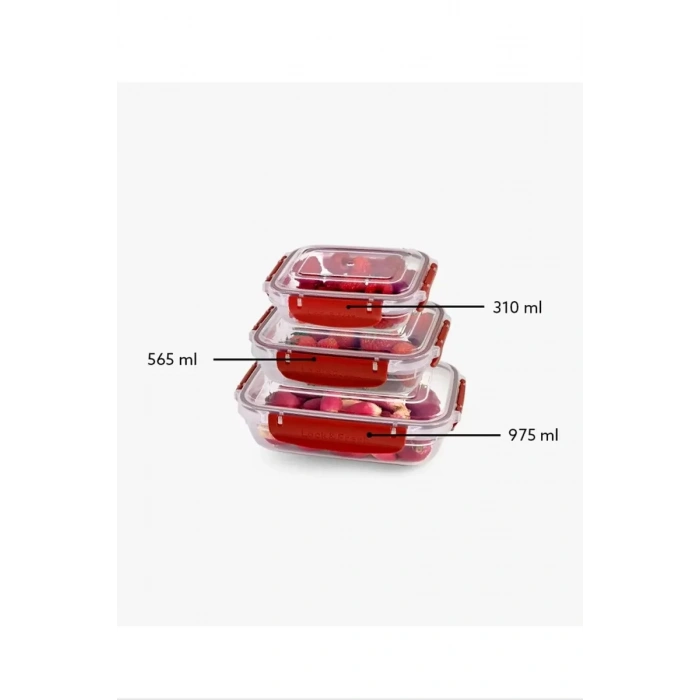 HERŞEYTREND Master Dikdörtgen Saklama Seti 3lü 310-565-975 Ml Royaleks-30886