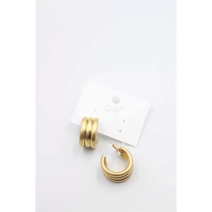 HERŞEYTREND Mat Halka Küpe - Altın