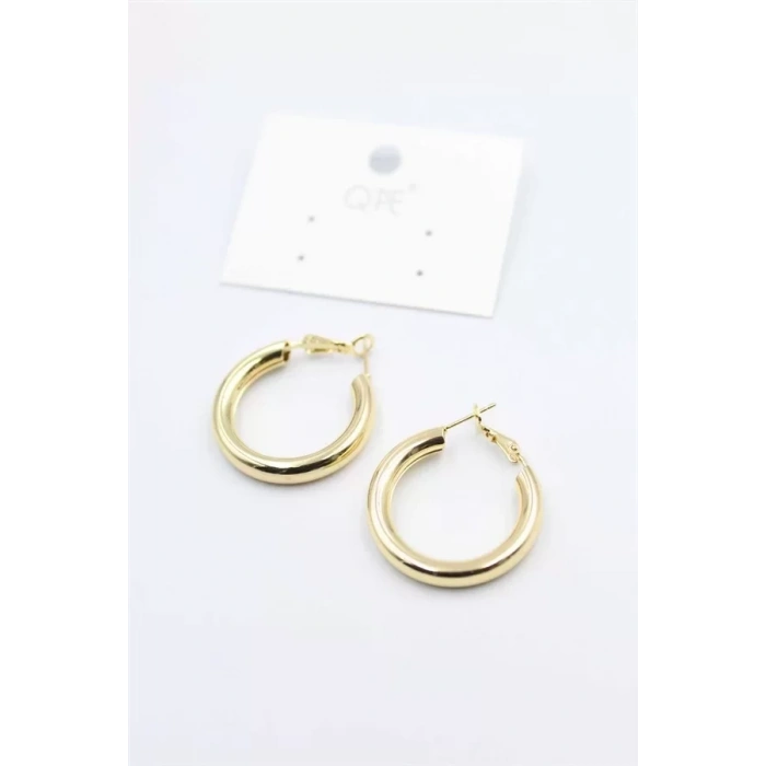 HERŞEYTREND Metal Halka Küpe 2,5cm - Altın