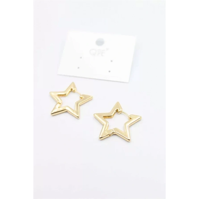 HERŞEYTREND Metal Yıldız Küpe - Altın