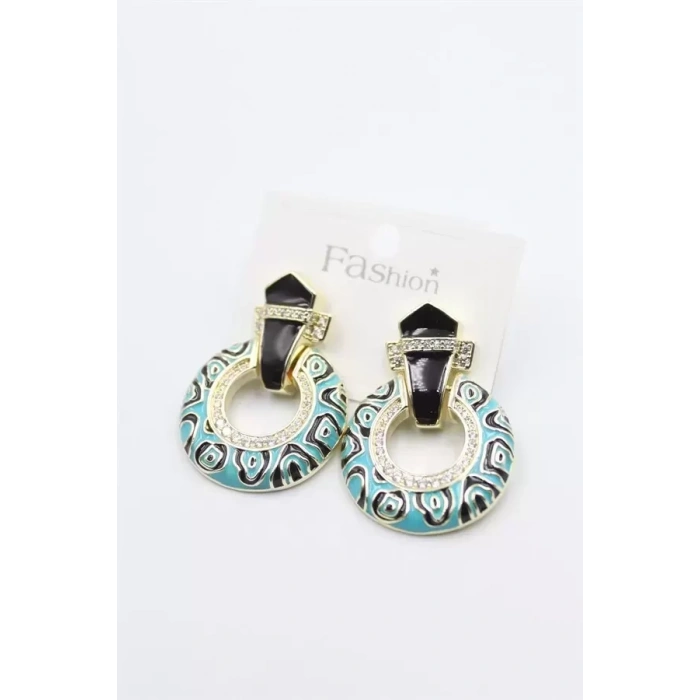 HERŞEYTREND Mineli Halka Küpe - Altın