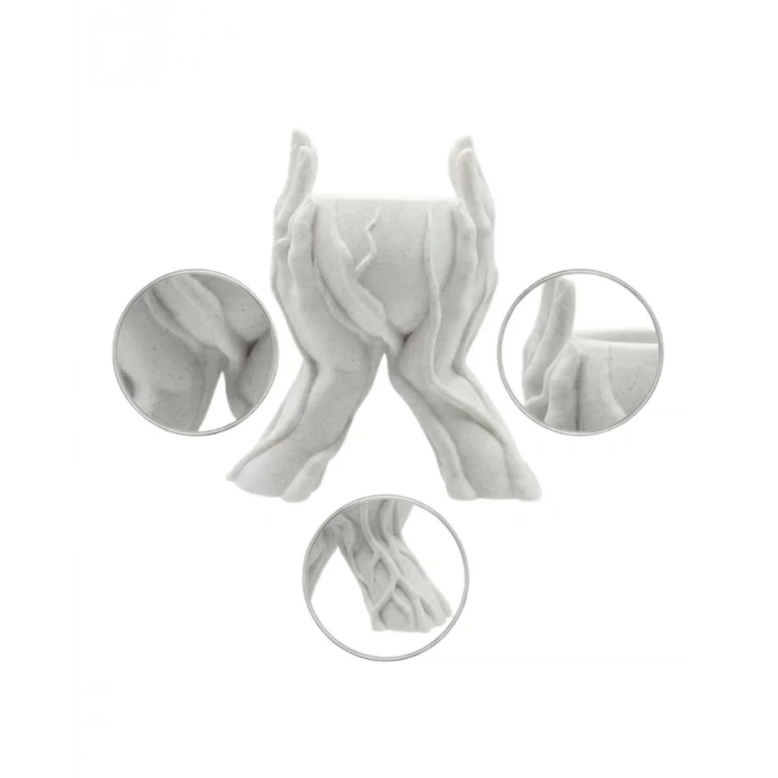 HERŞEYTREND Modern Ev Dekoru İçin El Şeklinde 3D Baskı Dekoratif Saksı Vazo