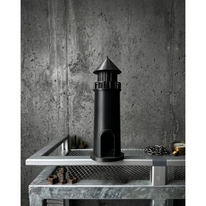 HERŞEYTREND Modern Tasarımlı 3D Siyah Deniz Feneri Ev Dekor Objesi