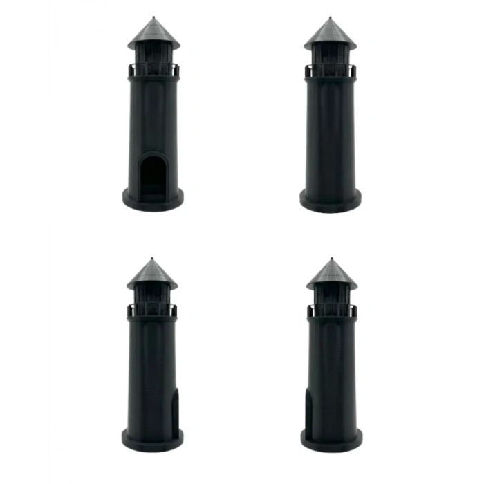 HERŞEYTREND Modern Tasarımlı 3D Siyah Deniz Feneri Ev Dekor Objesi