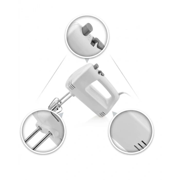 HERŞEYTREND Mutfak El Mikseri 250W Paslanmaz Çelik Çift Çırpıcılı Mikser