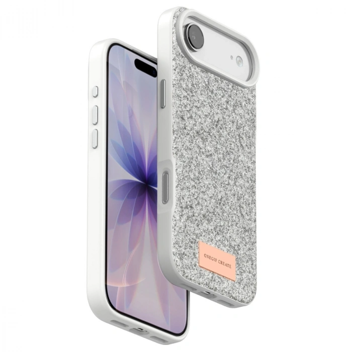 HERŞEYTREND Onegif Apple İphone 17 Air Bright Simli Kapak - Beyaz