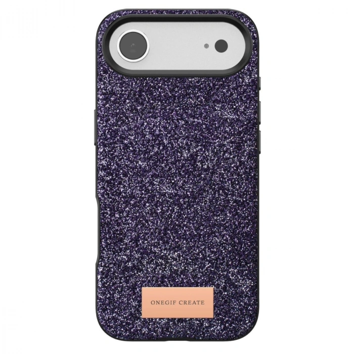 HERŞEYTREND Onegif Apple İphone 17 Air Bright Simli Kapak - Derin Mor