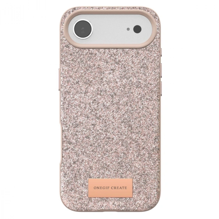 HERŞEYTREND Onegif Apple İphone 17 Air Bright Simli Kapak - Pembe