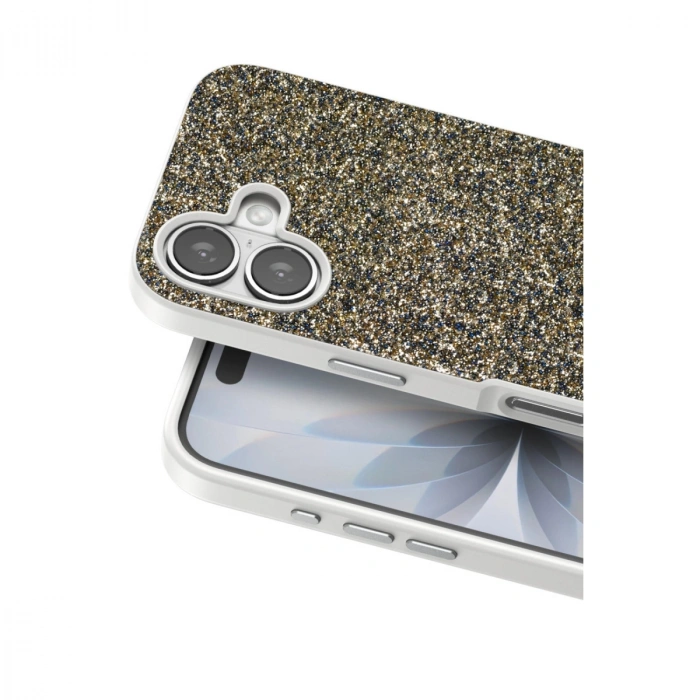 HERŞEYTREND Onegif Apple İphone 17 Bright Simli Kapak - Çöl Titanyum