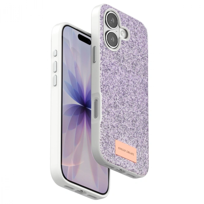 HERŞEYTREND Onegif Apple İphone 17 Bright Simli Kapak - Lila