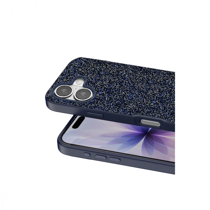 HERŞEYTREND Onegif Apple İphone 17 Bright Simli Kapak - Mavi