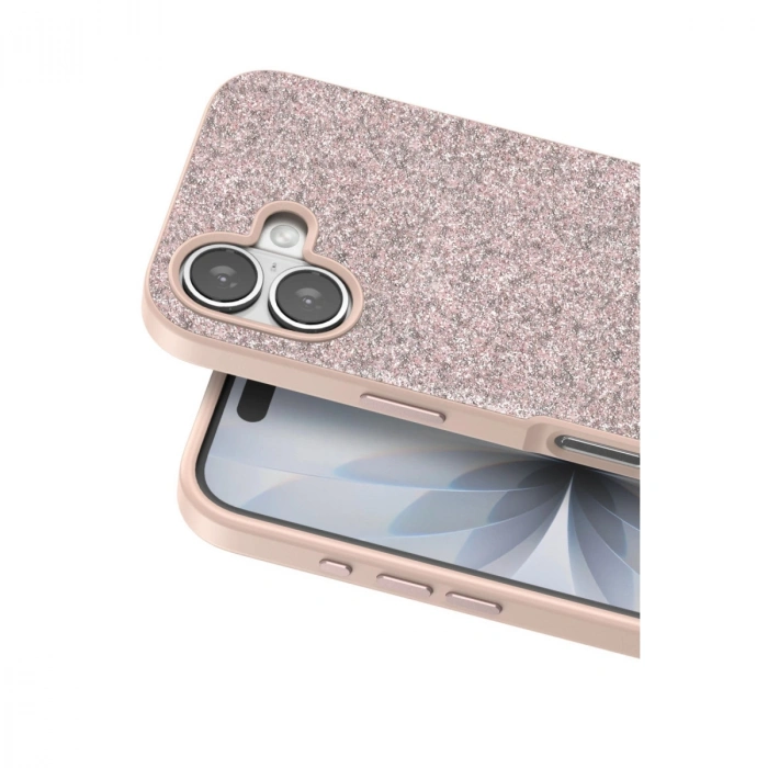 HERŞEYTREND Onegif Apple İphone 17 Bright Simli Kapak - Pembe