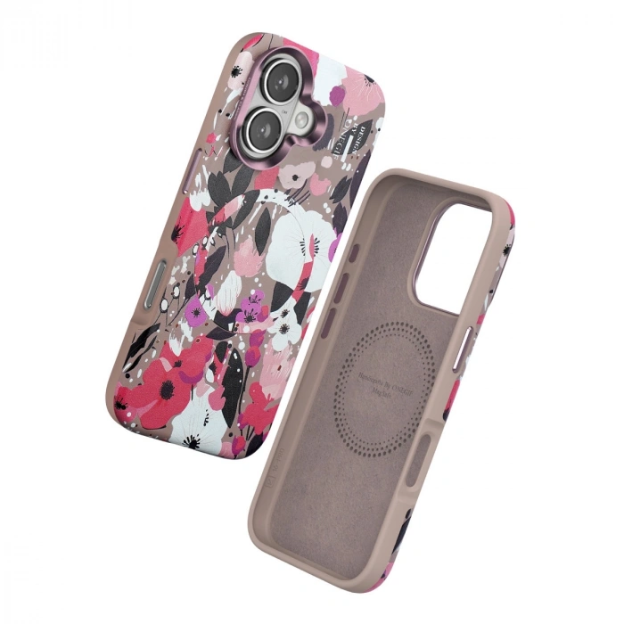 HERŞEYTREND Onegif İphone 16 Flower Series Magsafe Kapak - Pembe